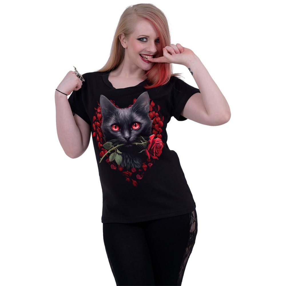 Spiral - Cat's Love Top - Schwarz